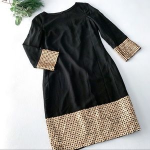Doncaster Collection Sequin Gold and Black Dress